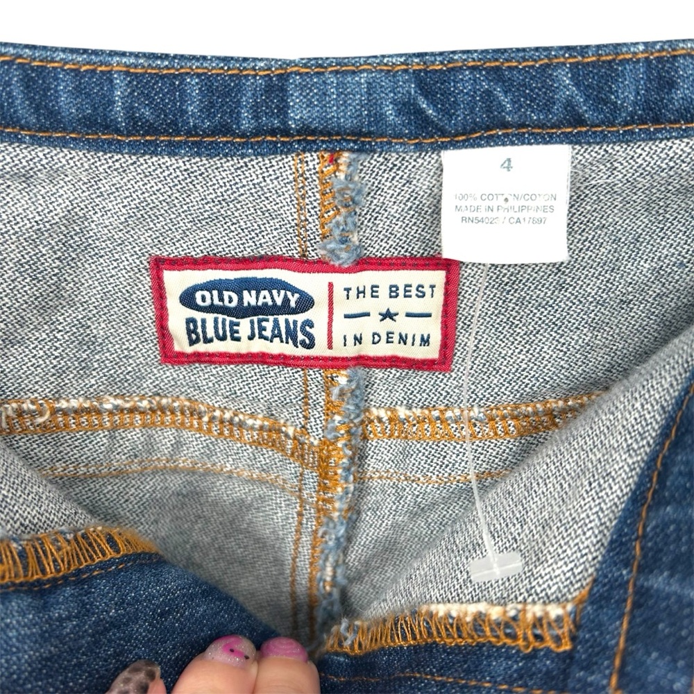 NEW Vtg Y2K Old Navy Low Rise Dark Wash Gold Contrast Stitching Bootcut Jeans - Picture 7 of 11